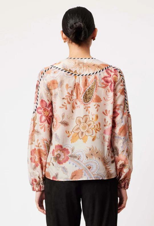 Altair Cotton Silk Top - Aries Floral