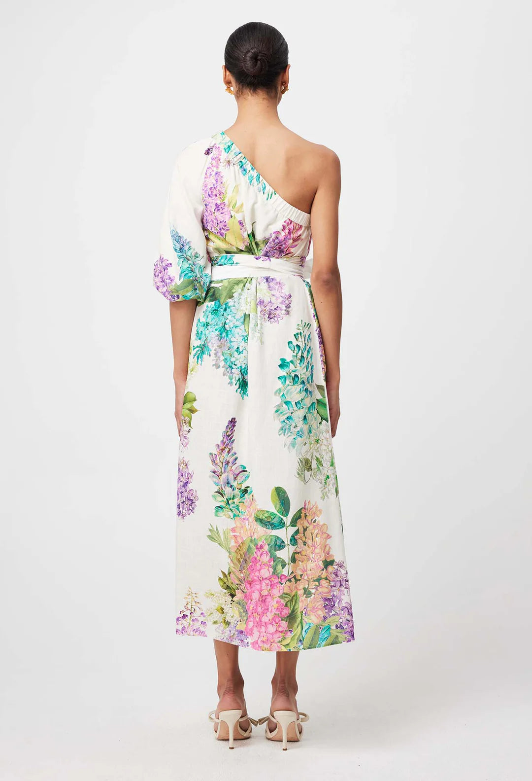 Bahia Linen Viscose Dress in Wisteria Alba