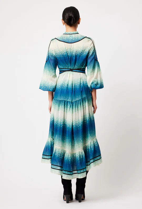 Venus Cotton Silk Maxi Dress - Galaxy Print