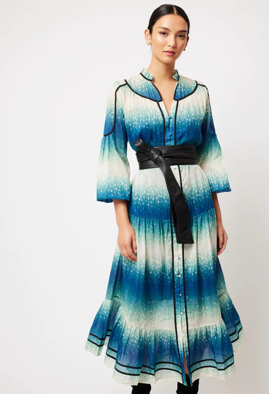 Venus Cotton Silk Maxi Dress - Galaxy Print