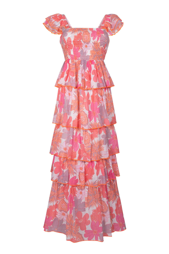 Place Du Soleil Tiered Maxi Dress 115 - Floral