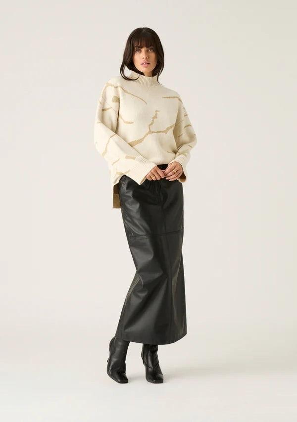 Maria Leather Skirt - Black