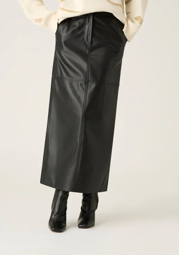 Maria Leather Skirt - Black