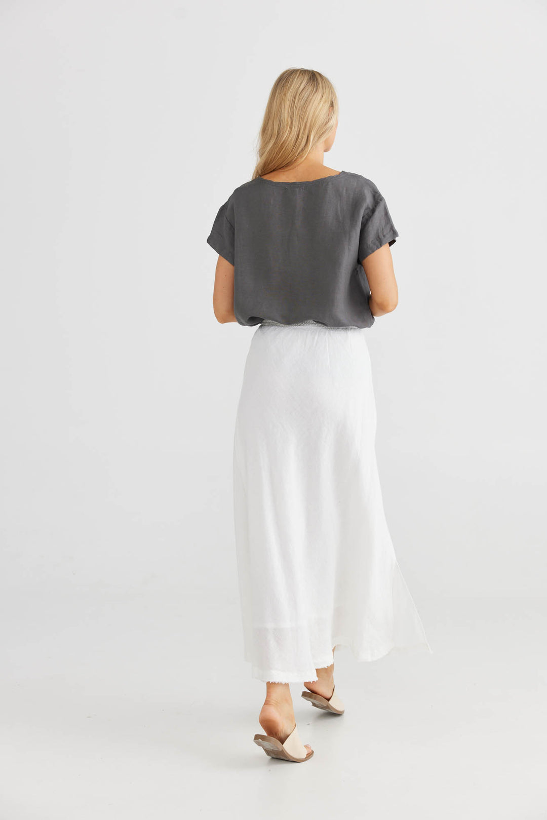 Sicily Skirt - White Linen