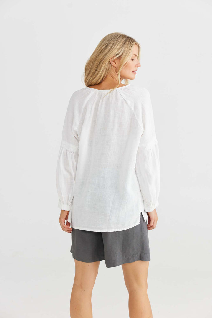 Salerno Top - White Linen