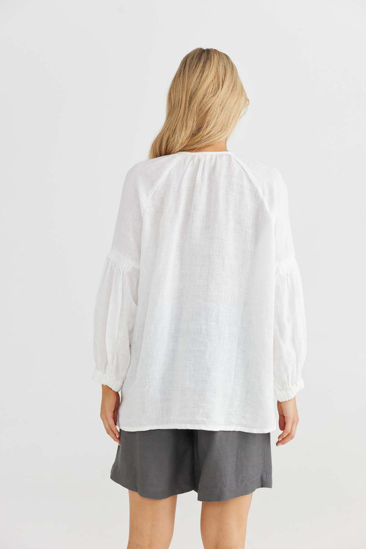 Salerno Top - White Linen