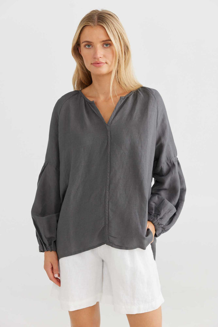 Salerno Top - Charcoal