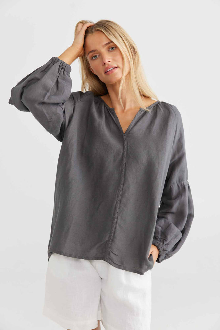 Salerno Top - Charcoal