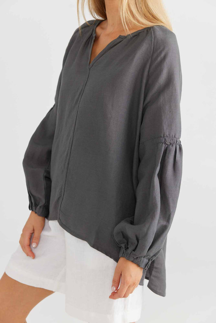 Salerno Top - Charcoal