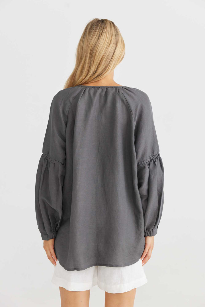 Salerno Top - Charcoal