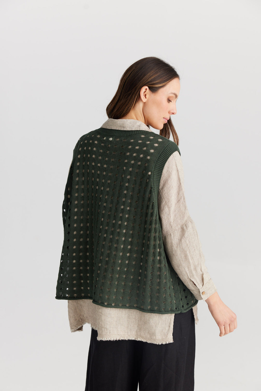 Nola Knit Vest - Forest