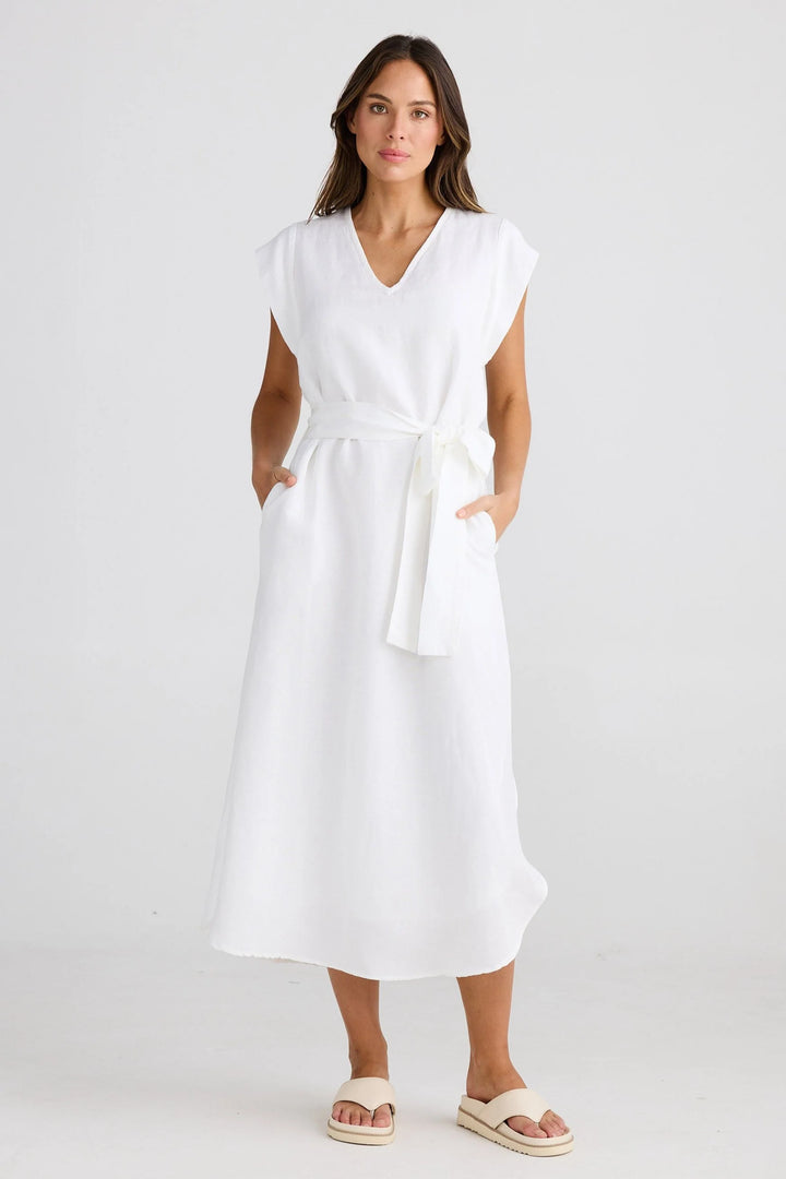 Sebou Dress - White Linen