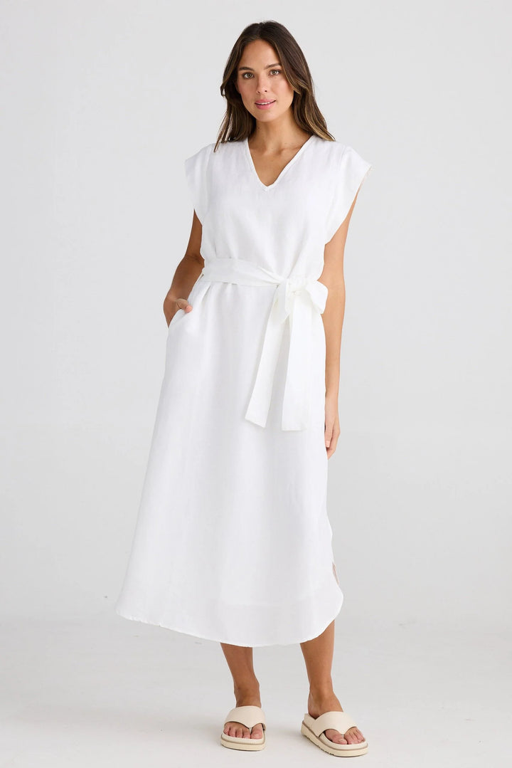 Sebou Dress - White Linen