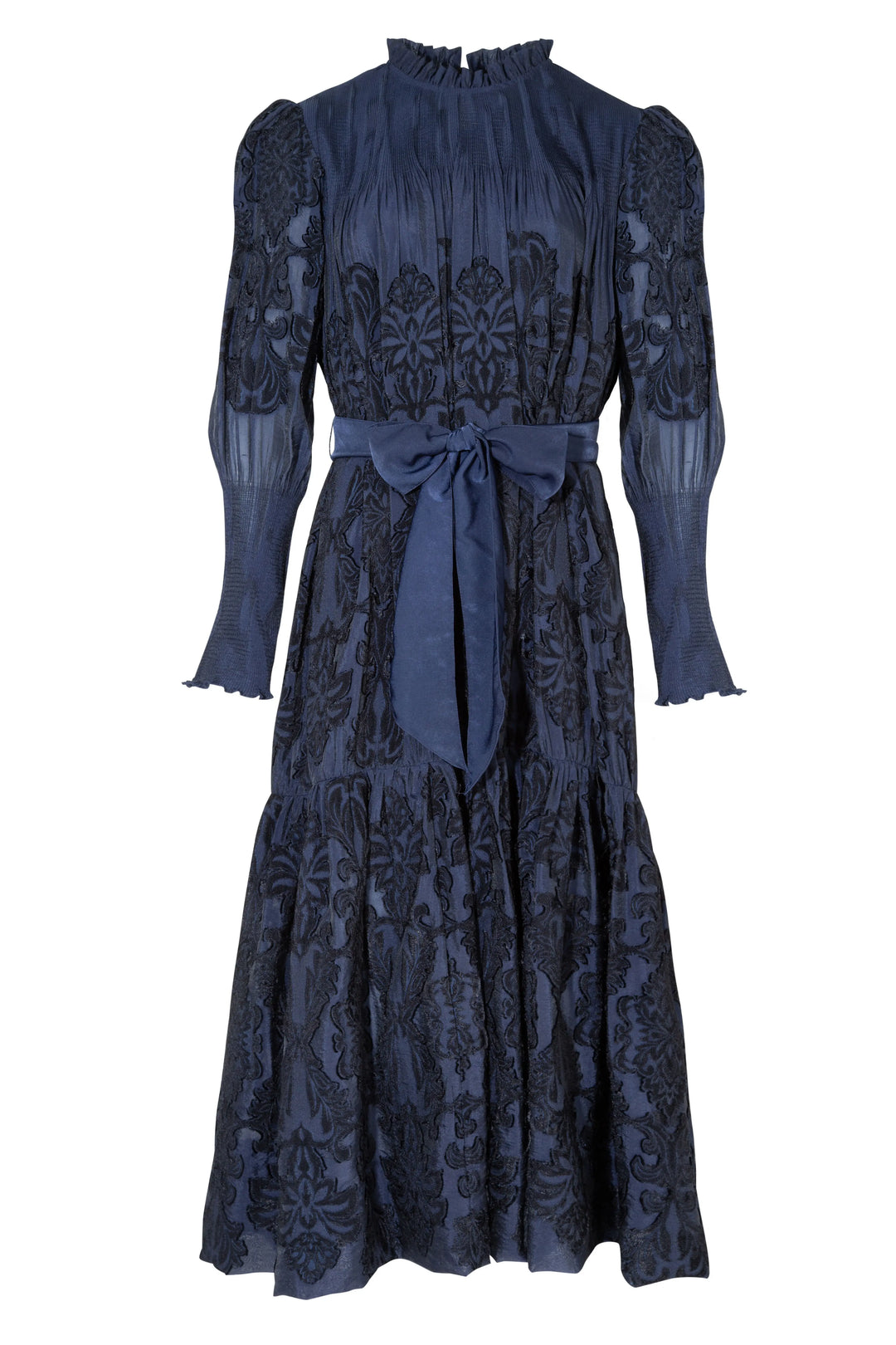 Shirred Is The Word Dress - Navy/Black