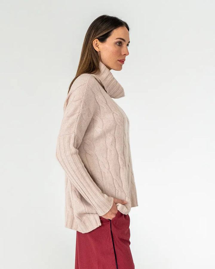 Sinead Cable Knit - Blush