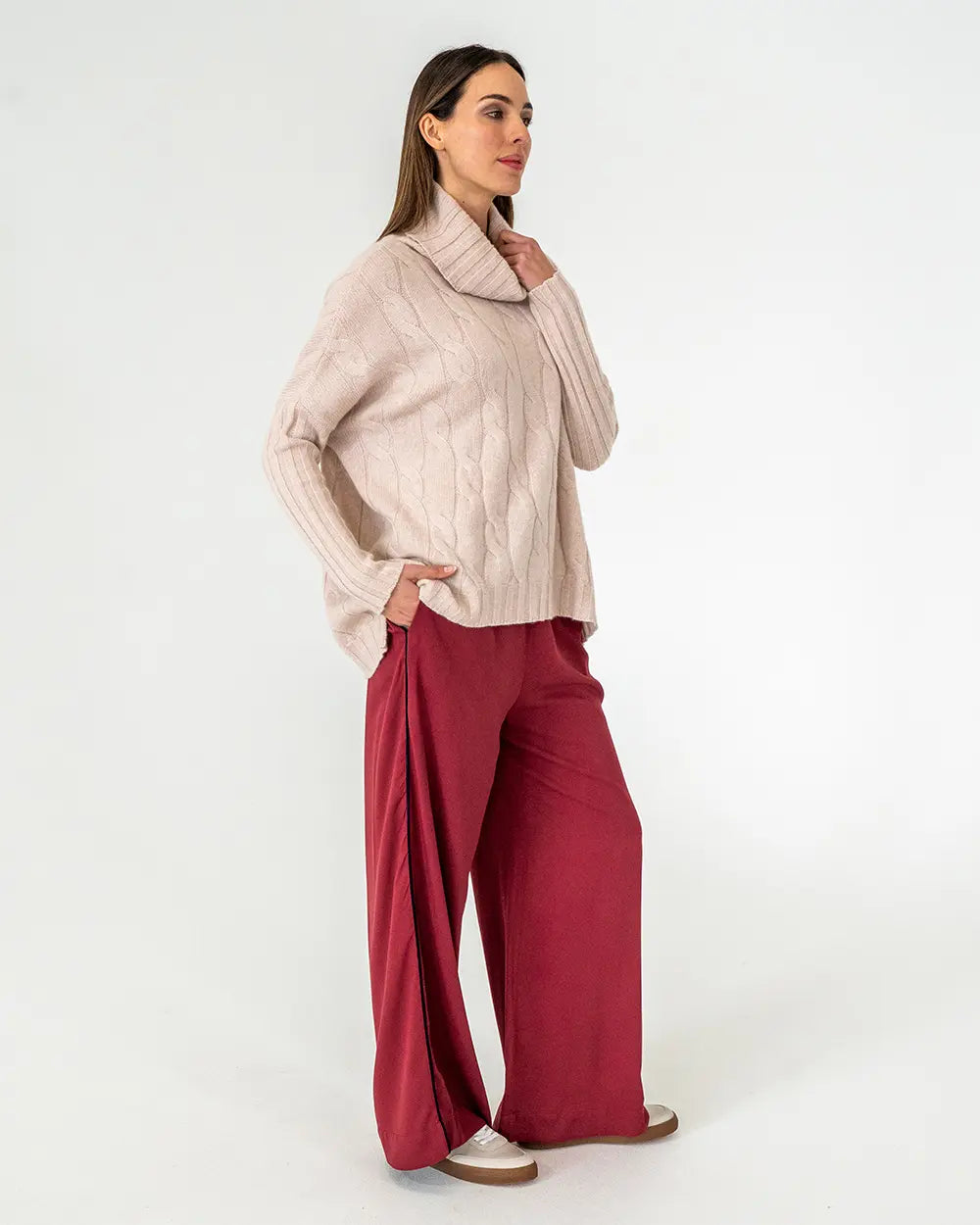 Sinead Cable Knit - Blush