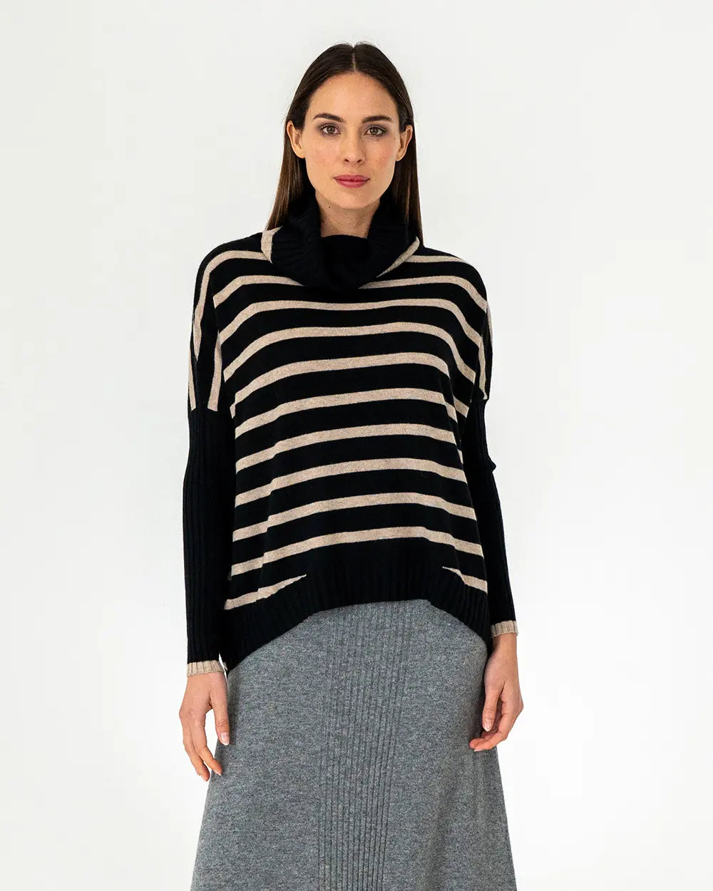 Sinead Striped Knit - Black