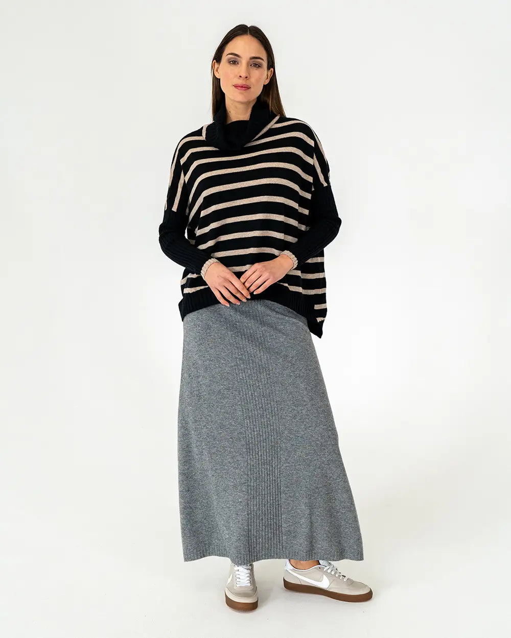 Sinead Striped Knit - Black