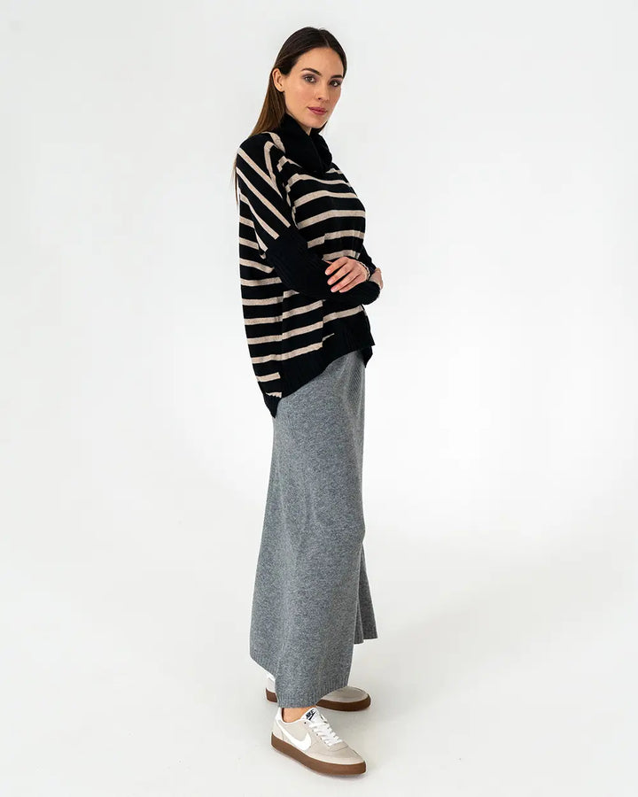 Sinead Striped Knit - Black