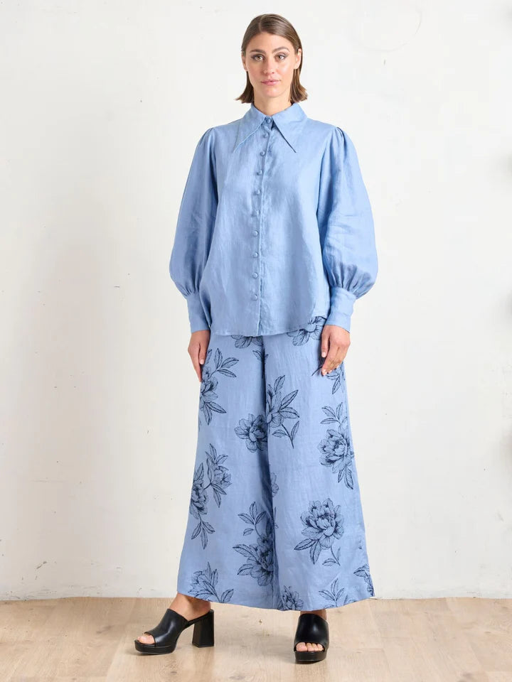 Palazzo Pant - Peonies Blue