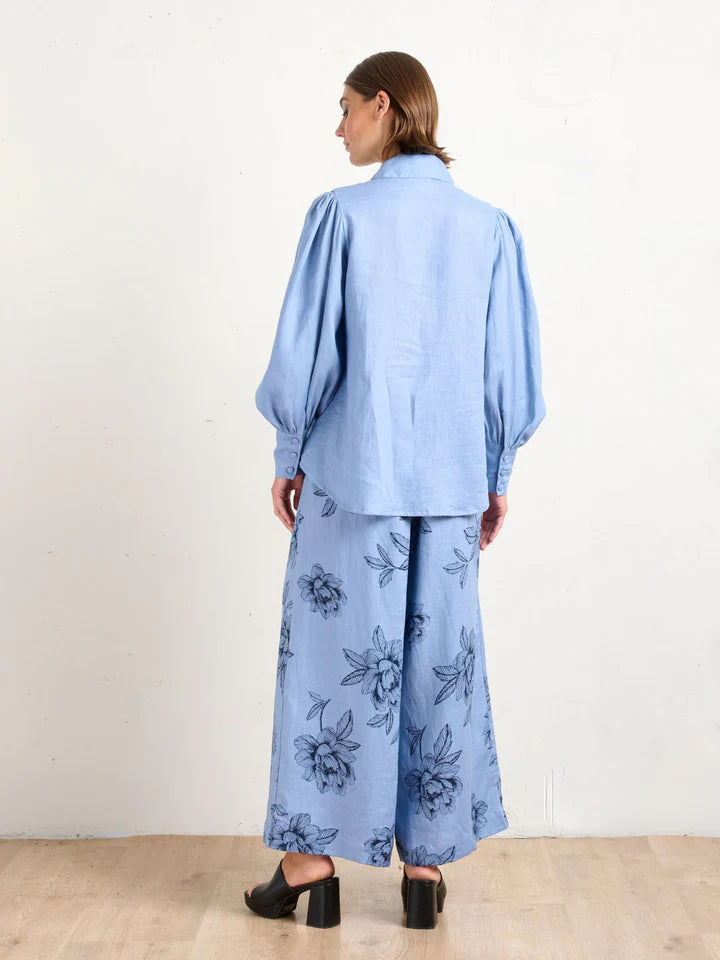 Palazzo Pant - Peonies Blue