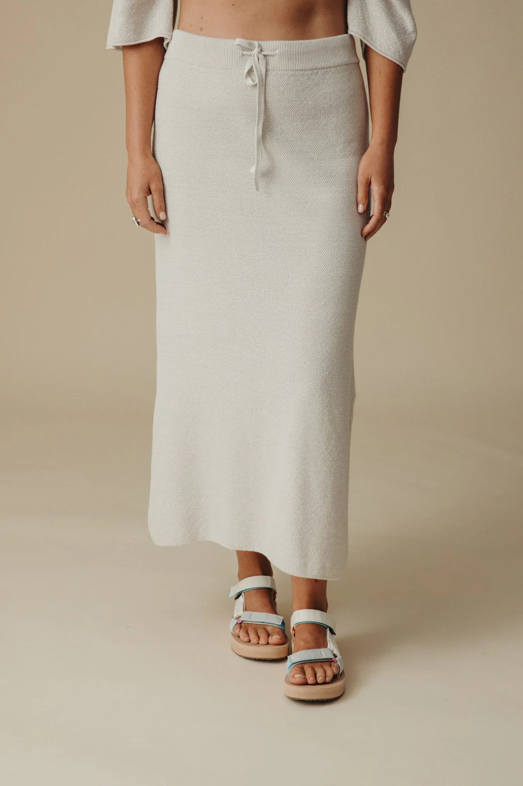 Retreat Cotton Twist Skirt - Silver/Salt