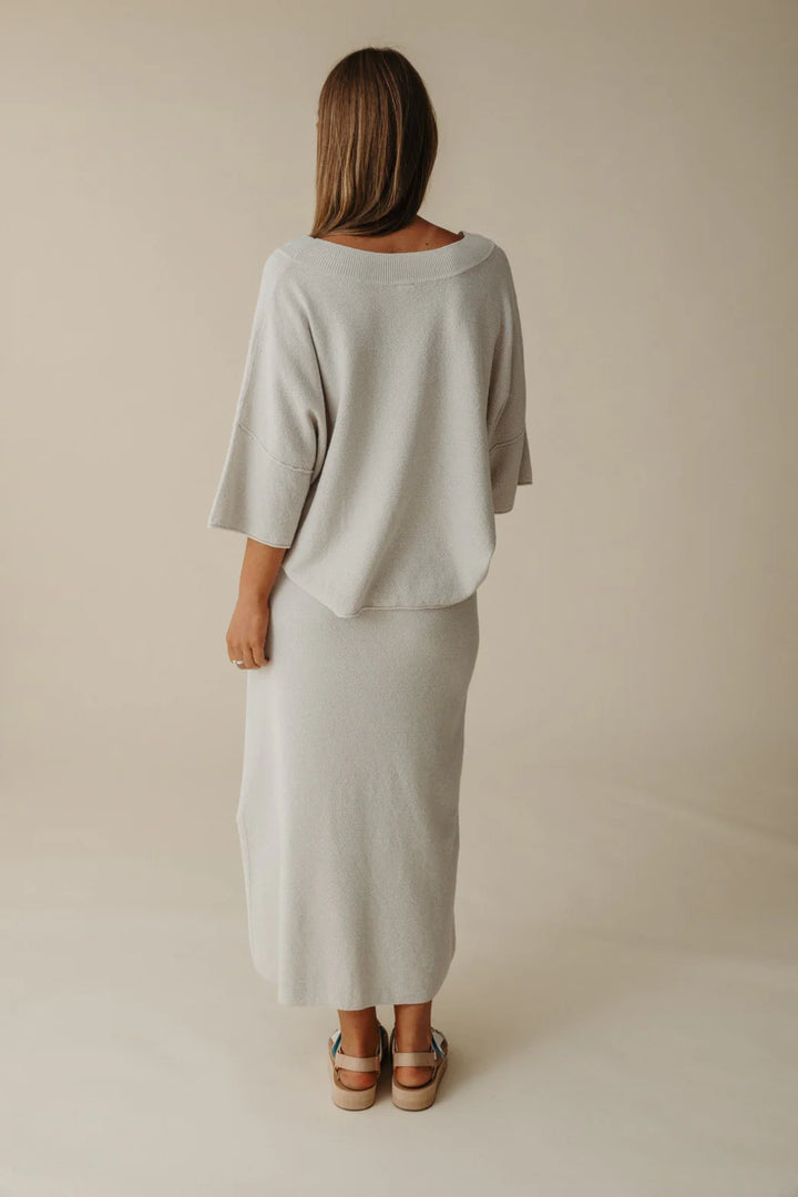 Retreat Cotton Twist Skirt - Silver/Salt