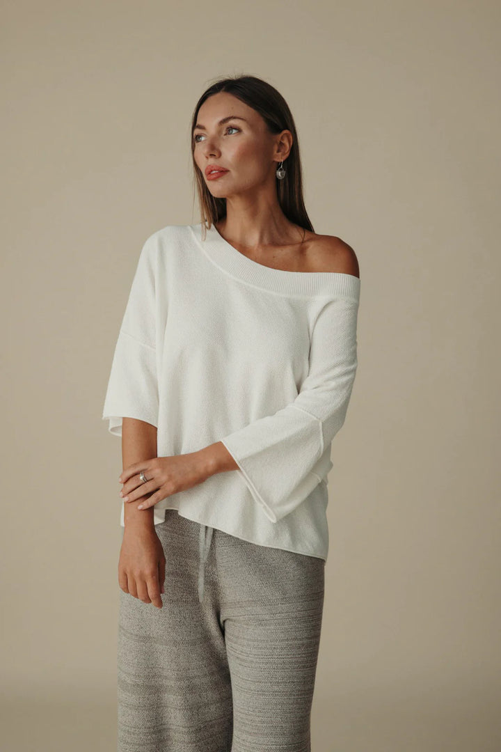 Retreat Cotton Twist Tee Pullover - Salt