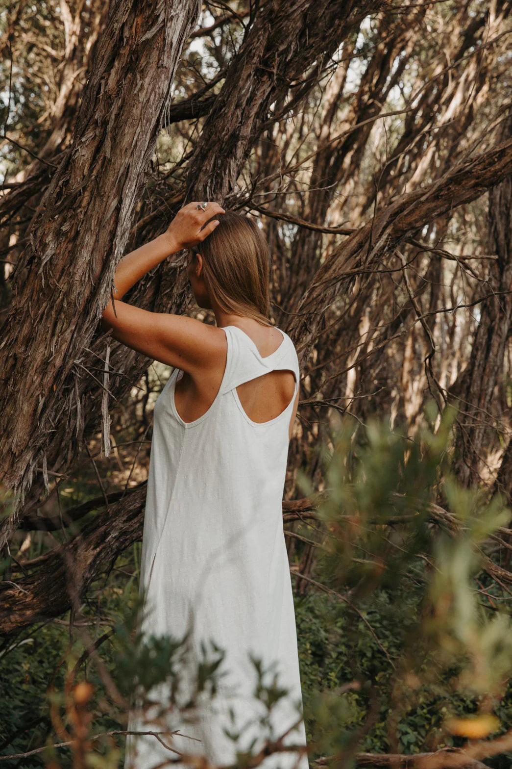 Shoreline Fine Slub Breeze Dress - Bright White