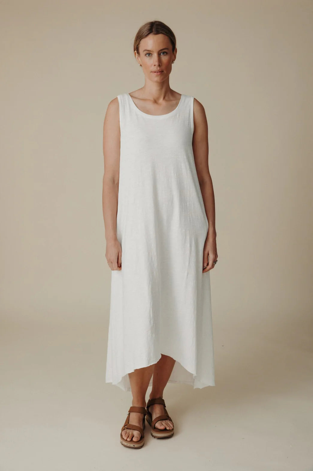 Shoreline Fine Slub Breeze Dress - Bright White