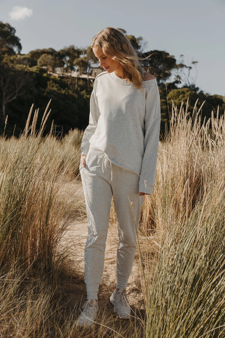 Heavenly Fleece Jogger - Silver Marle