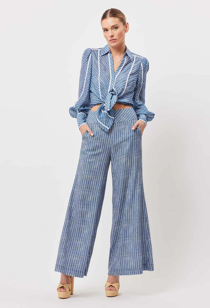 Panama Wide Leg Pant - Del Mar Stripe