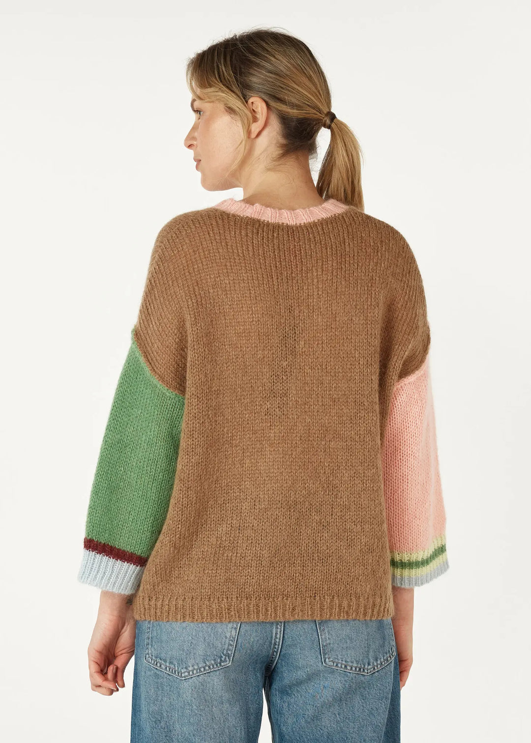 Mohair Colour Block Knit - Caramel