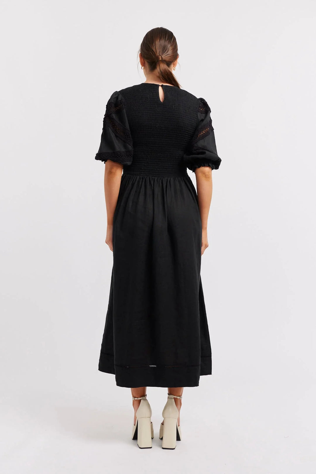 Claudia Linen Dress - Black