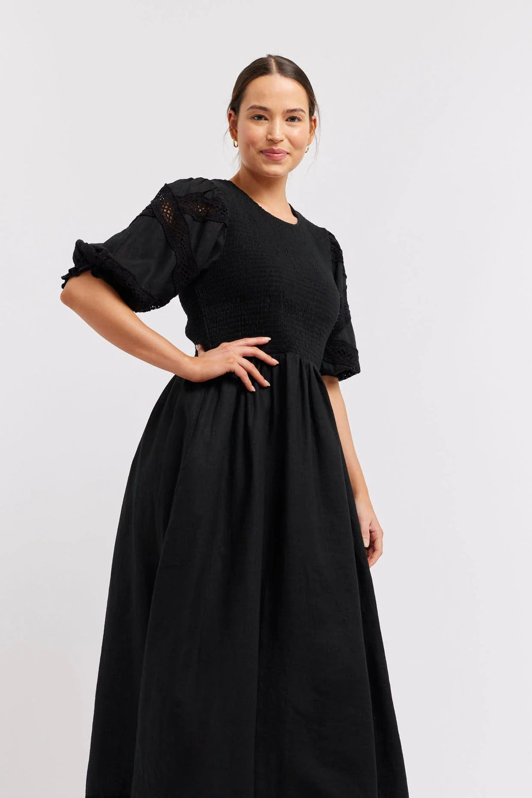 Claudia Linen Dress - Black