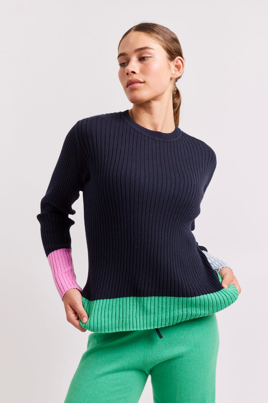 Eclaire Cotton Cashmere Top - Pine