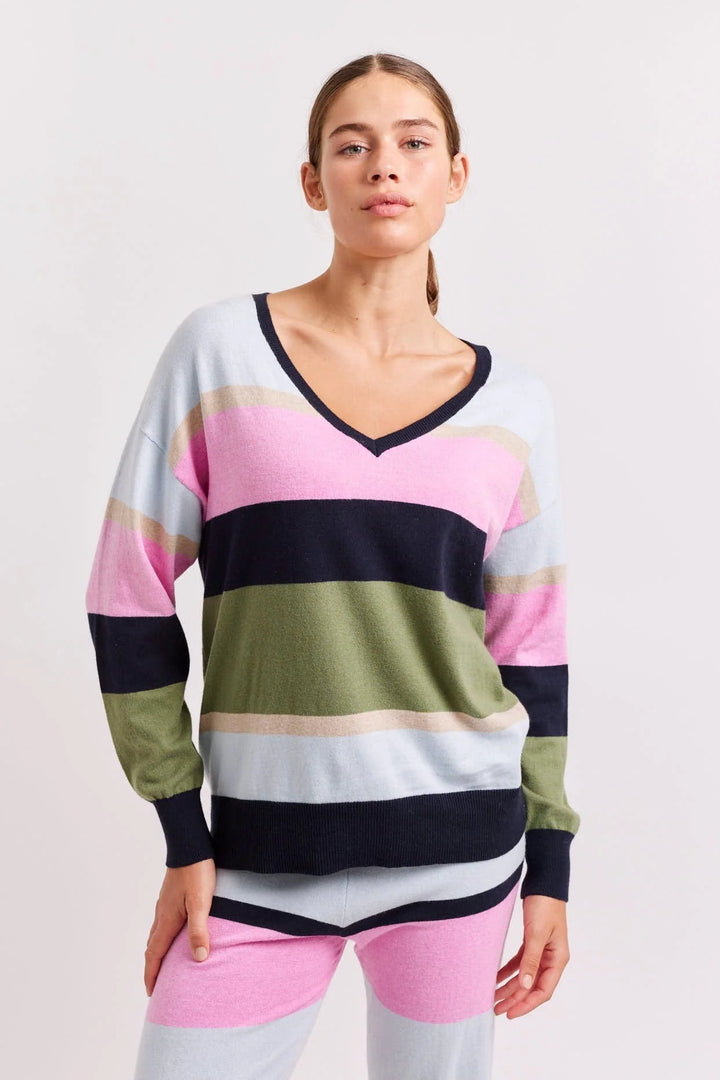 Parfait V-Neck Cotton Cashmere Sweater - Frost Blue