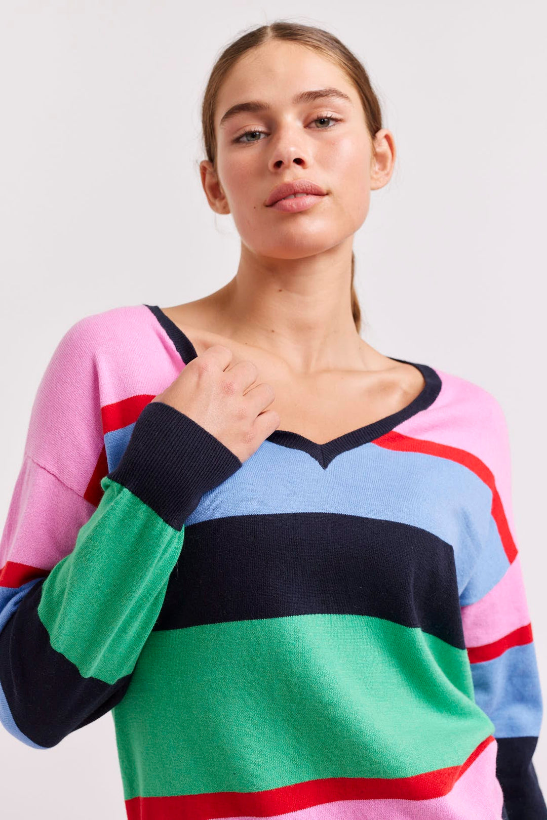 Parfait V-Neck Cotton Cashmere Sweater - Pine