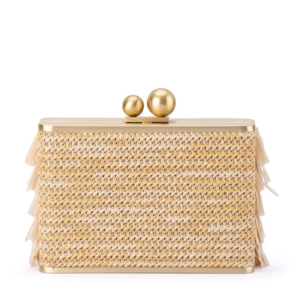 Carlita Fringe Clutch - Natural