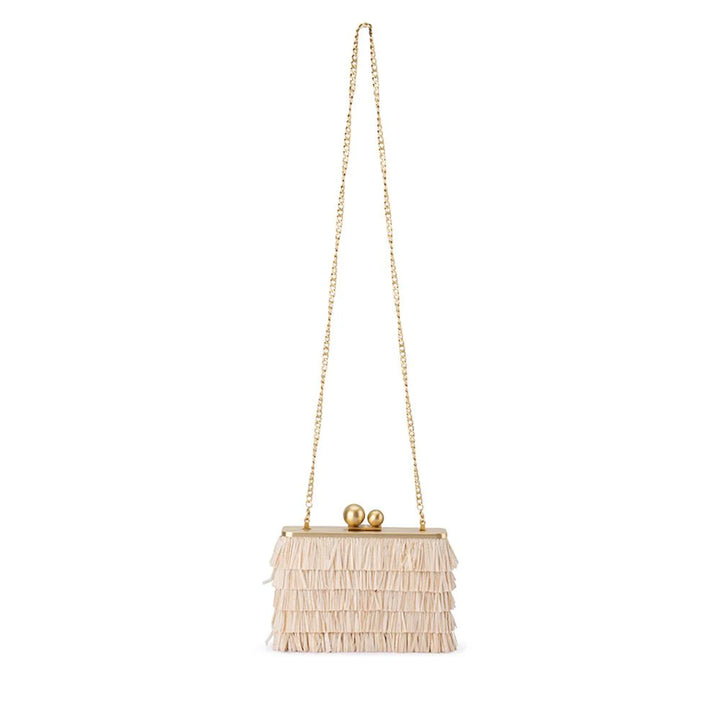 Carlita Fringe Clutch - Natural