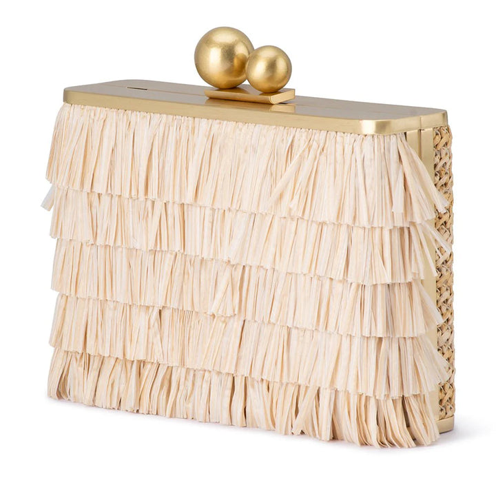 Carlita Fringe Clutch - Natural