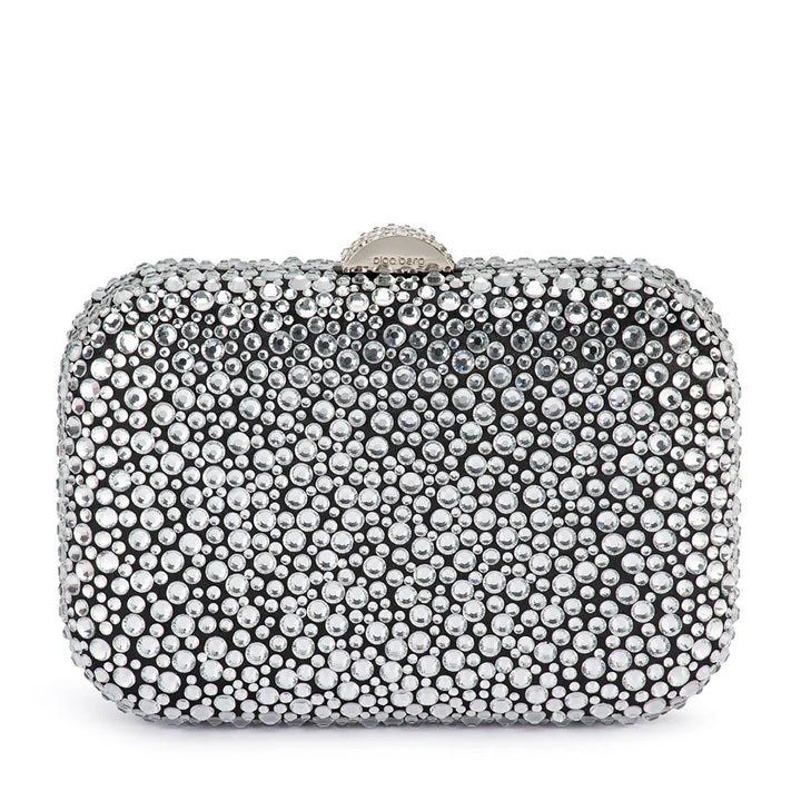 Casey Hot Fix Encrusted Clutch - Black Silver