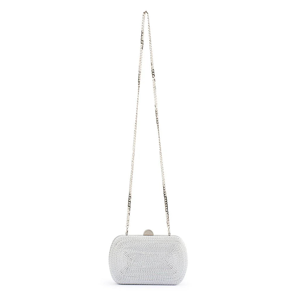 Martina Rope Clutch - Silver