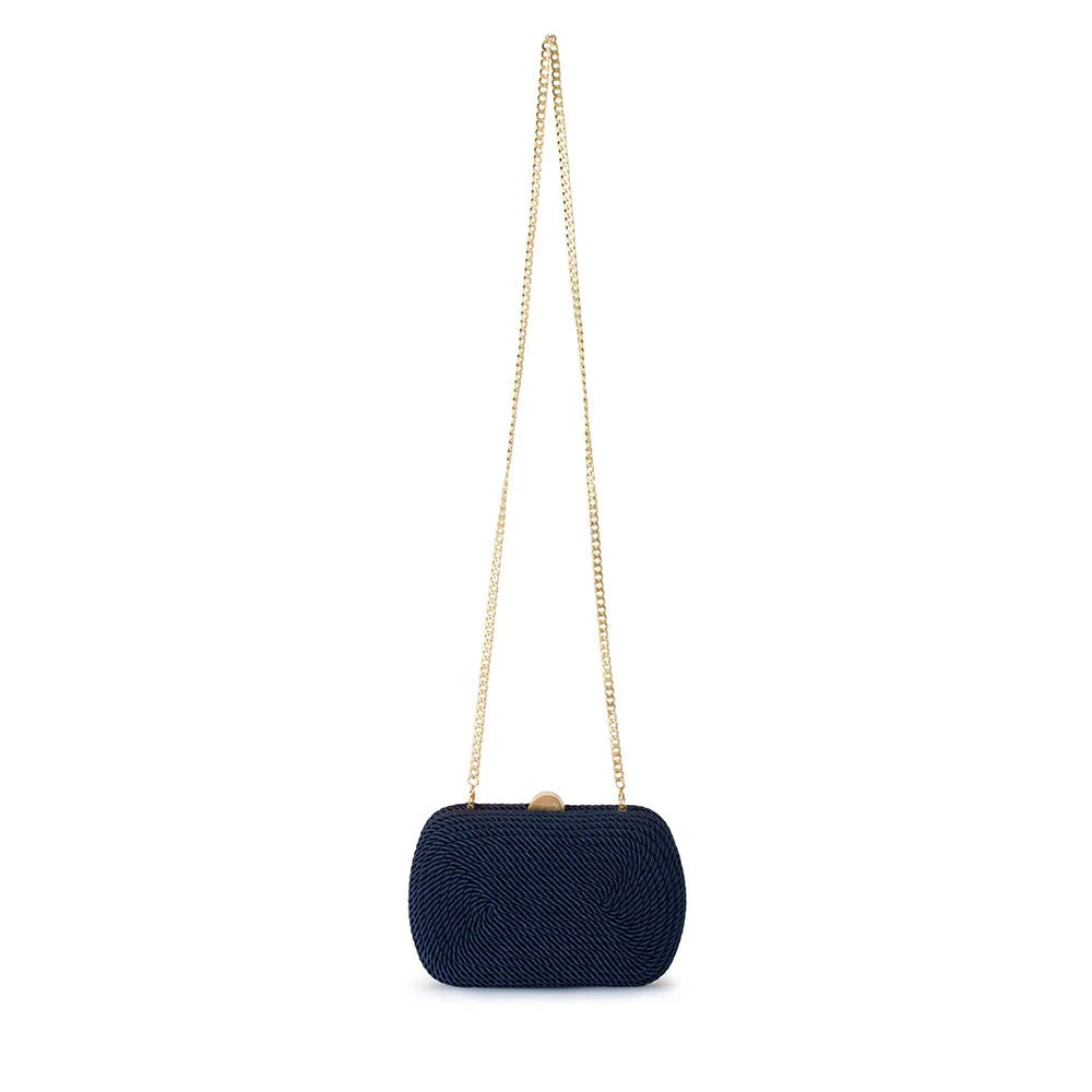 Martina Rope Clutch - Navy