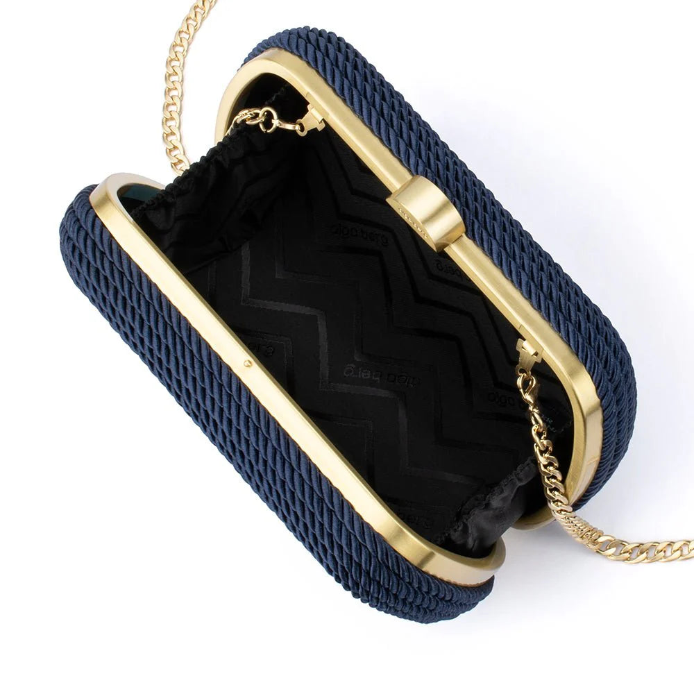 Martina Rope Clutch - Navy