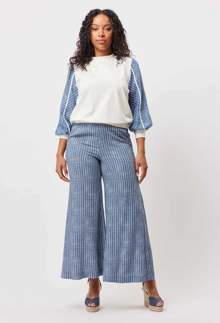 Panama Wide Leg Pant - Del Mar Stripe