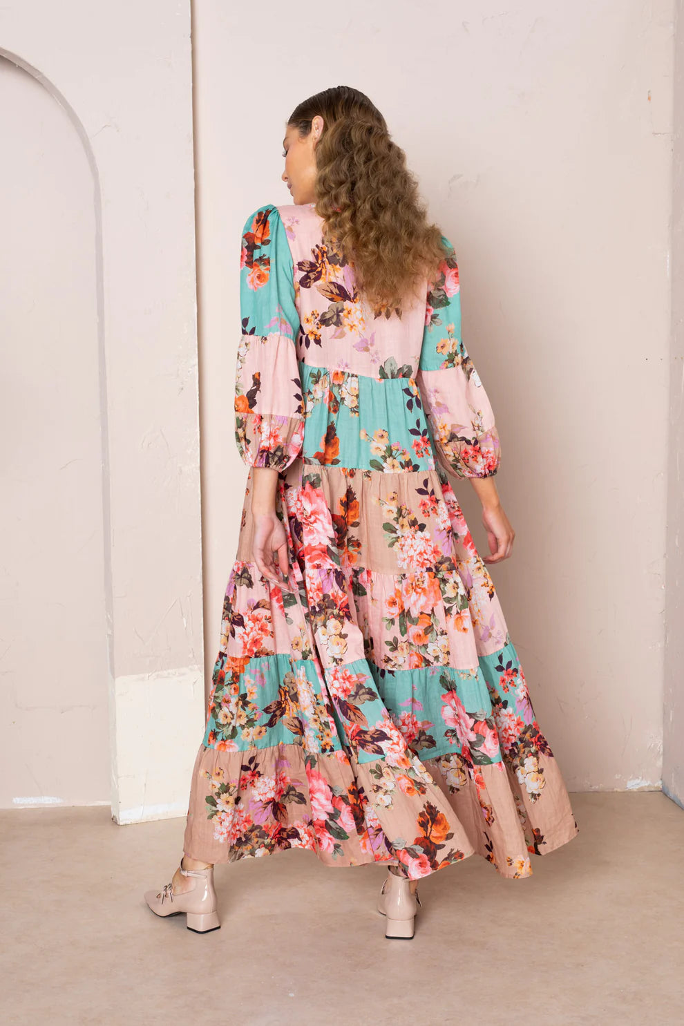 Adele Maxi Dress - Pink/Turquoise