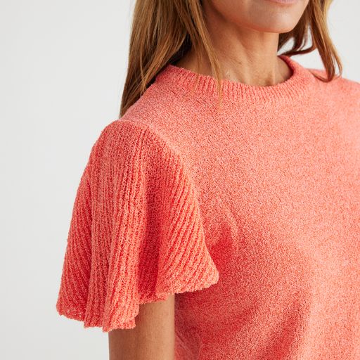 Manderly Knit Top - Mandarin Marle