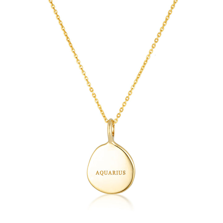 Zodiac Necklace - Aquarius - Gold