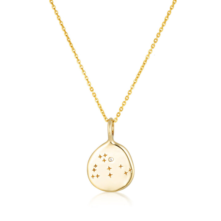 Zodiac Necklace - Aquarius - Gold